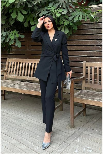 pembekurdelem Black Women's Jacket and Trousers Set - Tied