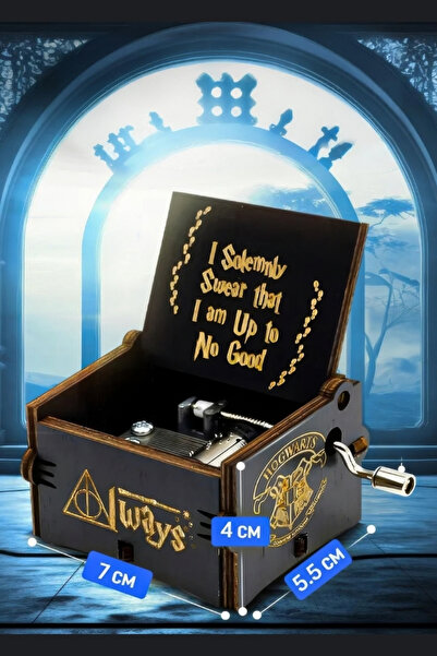 ALFAGİFT Harry Potter Always Temalı Ahşap Işlemeli Mekanik Müzik Kutusu- Büyüleyici Ve Şık Hediye