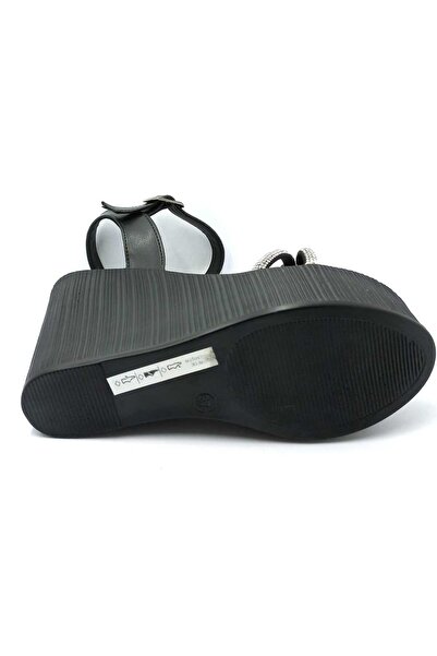 PUNTO 292020 Black Stone Wedge Sole Women's Shoes