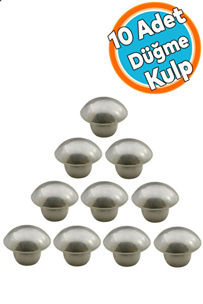 NZB 10 Adet Düğme Kulp Çekmece Dolap Kapak Kolu Kulpu Kulbu Krom Metal Kulp