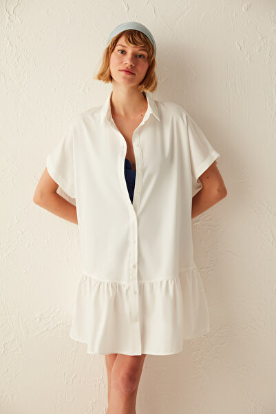 Penti White Joy Skirts Ruffle Detailed Beach Dress