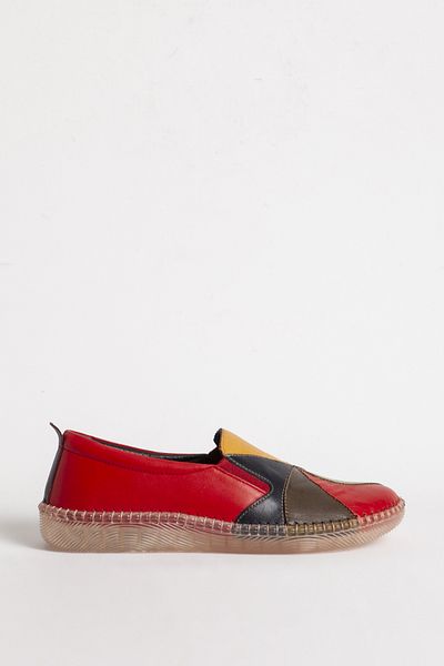 Dericlub Red Women's Casual Shoes - Comfortable Fit, Flexible Sole, Genuine Leather BR 04110
