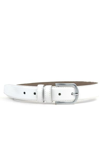 Rakerplus Curea clasică pentru băieți din piele lacuită albă 3,5 cm (85-110 cm)