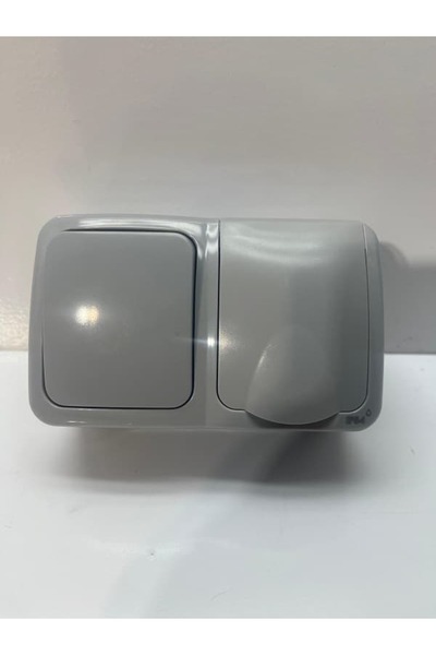 Mutlusan Bella Sıva Üstü Nemliyer Kapaklı Topraklı Priz + Anahtar Gri