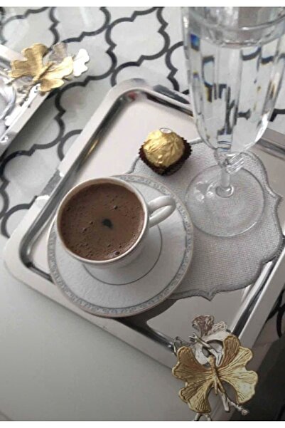 Nurhanhome 6 Adet Etamin Işlemeye Uygun Linen Keten Kumaş Gümüş Renk Kahve Yanı Kokteyl Sunum Peçete