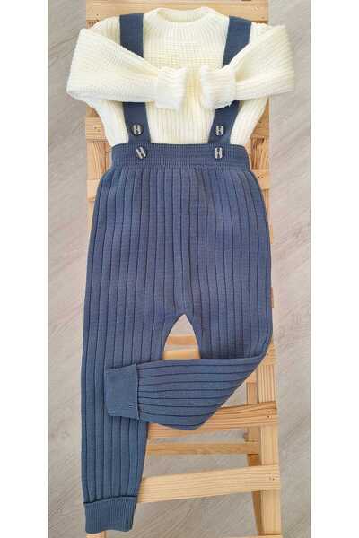 Nimini Kids Knitwear Sweater & Strappy Jumpsuit Unisex Baby Kids Bottom Top Set of 2 (0-6 Years)