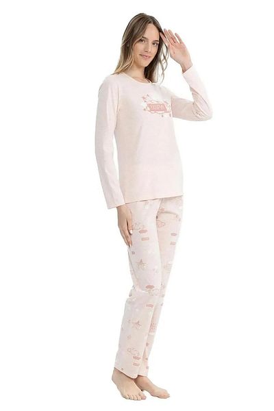 U.S. Polo Assn. Us Polo Assn. 17122 Star Patterned Long Sleeve Round Neck Pajama Set