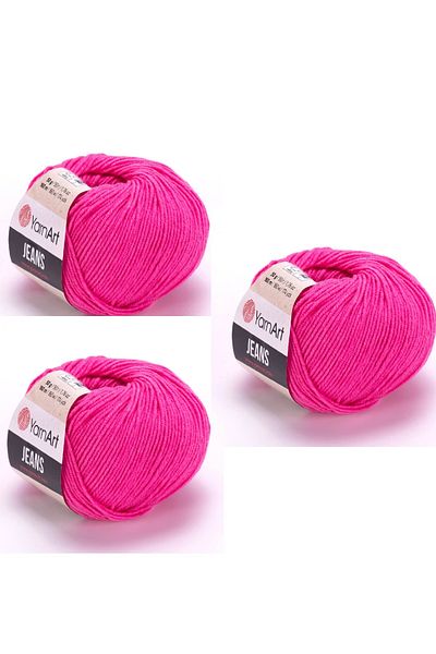 Yarnart Yarn Art Jeans 42 Fuchsia Amigurumi Πλεκτό νήμα Ζακέτα Πλεκτό νήμα Baby Floss Punch Floss 3 Pack