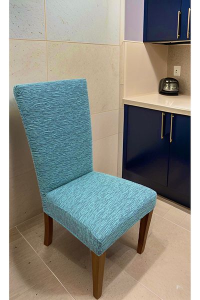uzhanem Stretch Elastic Lycra ελαστικό κάλυμμα καρέκλας μονόχρωμο κάλυμμα καρέκλας ζακάρ (6 ΤΕΜ) Water Green