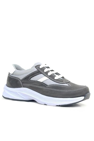 Rakerplus Genuine Leather Anatomical Gray Laced Lightweight Children's Sports Shoes