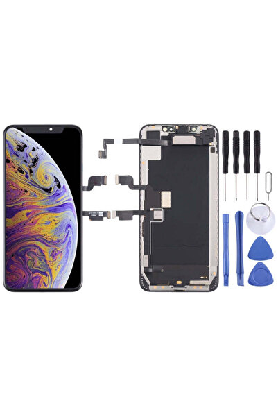 indirimplus iPhone XS Max LCD Ekran +Tamir Seti +Kulaklık Hoparlör Flex Kablosu ile