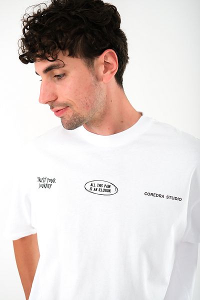 Coredra Ανδρικό T-Shirt Journey Oversize Fit - Λευκό