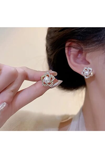 Store Zirkon Taşlı Inci Detay Kadın Küpe Yeni Yıl Küpesi