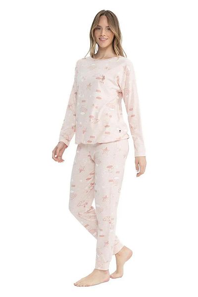 U.S. Polo Assn. Us Polo Assn. 17120 Star Patterned Long Sleeve Elastic Leg Pajama Set