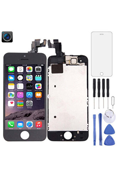 indirimplus iPhone 5S LCD Ekran +Tamir Seti Siyah Ön Kameralı