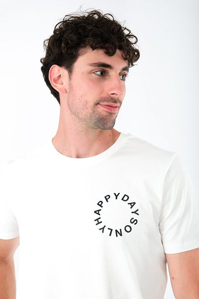 Coredra Ανδρικό T-Shirt Regular Fit Happy Days - Εκρού