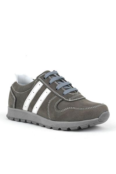Rakerplus Pantofi sport din piele gri cu fermoar