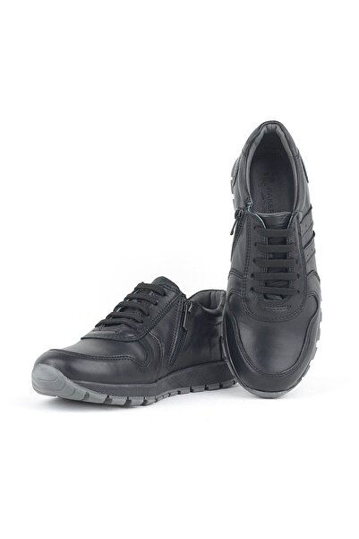 Rakerplus Μαύρα παιδικά αθλητικά παπούτσια από γνήσιο δέρμα