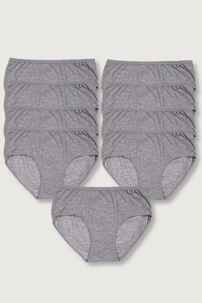 KEYAL Tutku Women's Gray 9 Pack Lycra Bato Panties Elf568T0924Ccm9