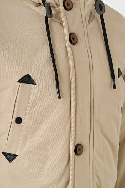 STONCS ΑΝΔΡΙΚΟ ΠΑΡΚΑ ΜΕ κουκούλα GABARDIN ΜΠΕΖ