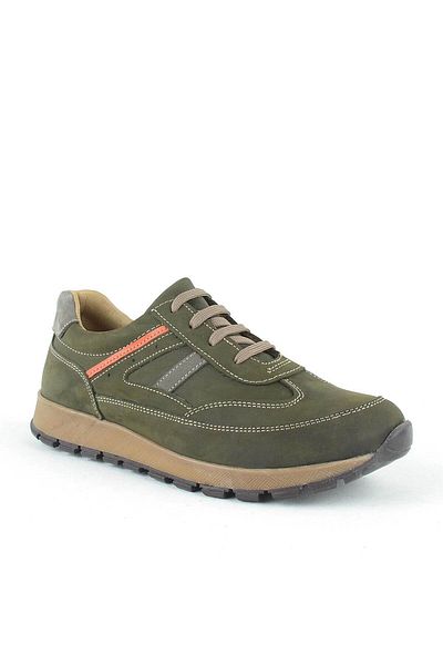 Rakerplus Genuine Leather Khaki Lace-Up Boys' Sports Shoes