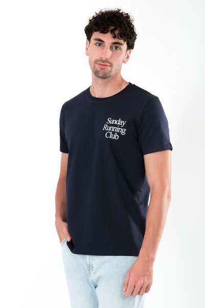 Coredra Tricou Sundy Running Club Regular Fit Bărbați - Bleumarin