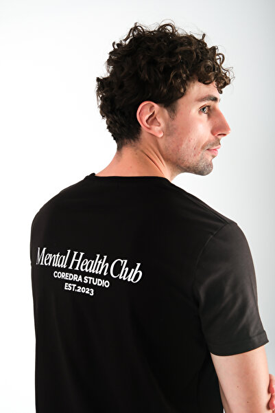 Coredra Tricou Mental Health Club Regular Fit Bărbați - Negru
