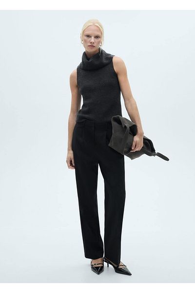 MANGO Woman Straight Cut Trousers with Pens