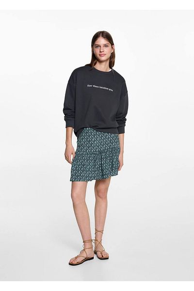 Mango Teen Βαμβακερό φούτερ με λεπτομέρεια κεντήματος