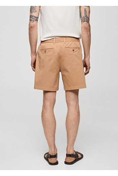 MANGO Man Beli bağ detaylı pamuklu şort