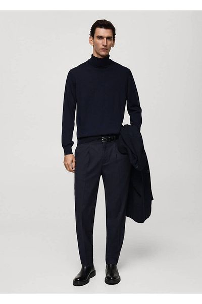 MANGO Man 100% Merino Wool Turtleneck Sweater