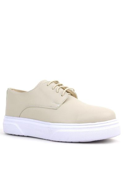 Rakerplus Pantofi clasici pentru copii Derby Cream cu talpă înaltă