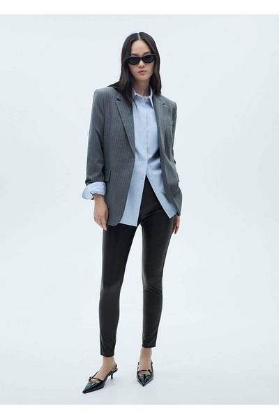 MANGO Woman Leggings in Lederoptik