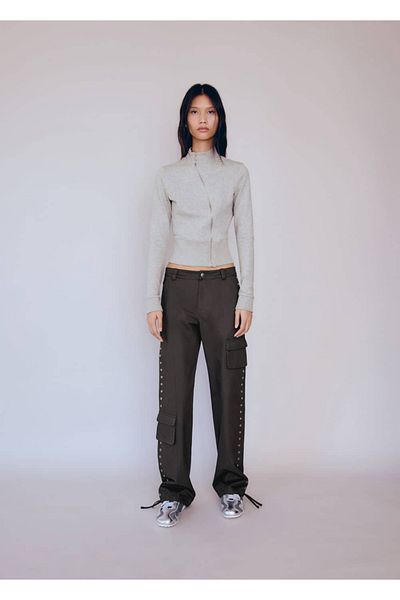 MANGO Woman Studded Parachute Trousers