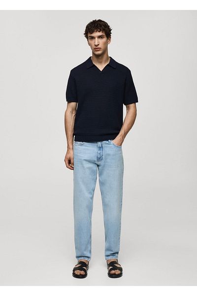 MANGO Man Geflochtenes Poloshirt