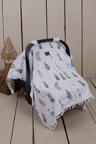 JUNİPERUS Çift Taraflı Kullanım Pikeli Bebek Puset Örtüsü