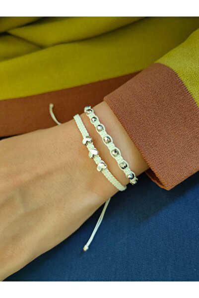 Beybek Gübre Makrome Kalpli bileklik ikili takım - hediyelik örgü bileklik