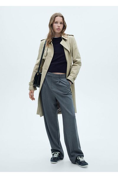 MANGO Woman Pulover solid cu gât rotund