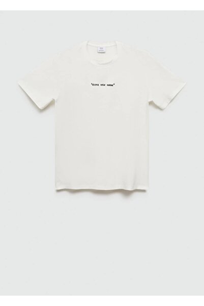 MANGO Man Regular kesim desenli pamuklu tişört