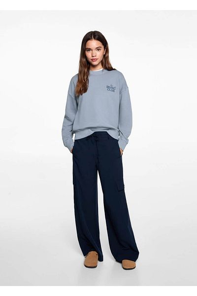 Mango Teen Hanorac din bumbac cu model