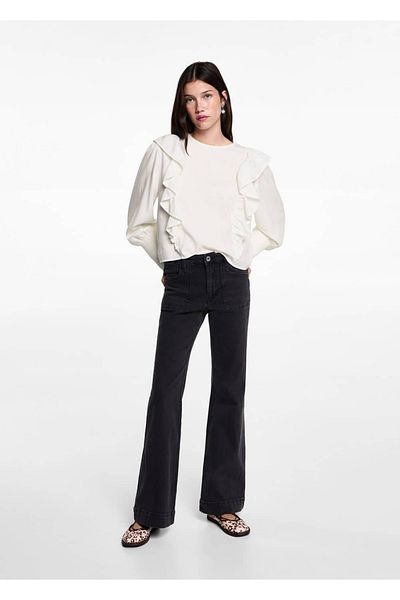 Mango Teen Blouse with Ruffles and Drawstring
