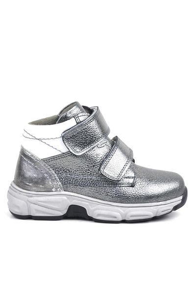 Rakerplus Γνήσιο δέρμα Platinum Grey Velcro Fur Girl's Sports Boots