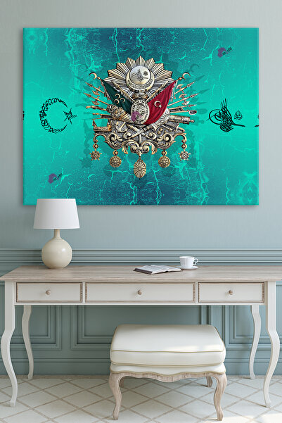 Morfil Sanat Atölyesi Διακοσμητικός πίνακας σε καμβά Tuğra Οθωμανικό Εθνόσημο...