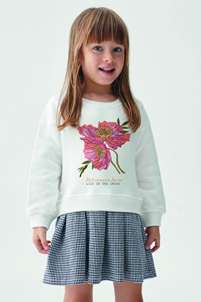 MYADA Комплект от карирана пола и суитшърт Alstroemeria Aurea - 22965