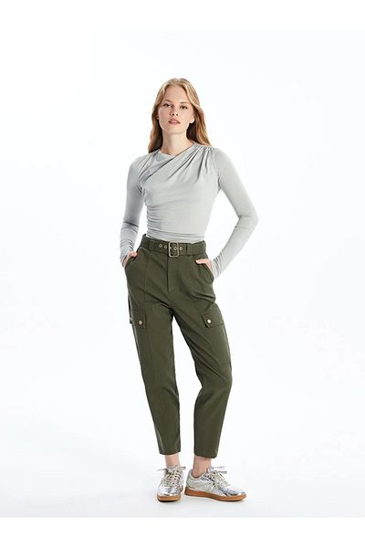 LC Waikiki Γυναικεία μακρυμάνικη μπλούζα LCW Vision Matte Grey Crew λαιμόκοψη