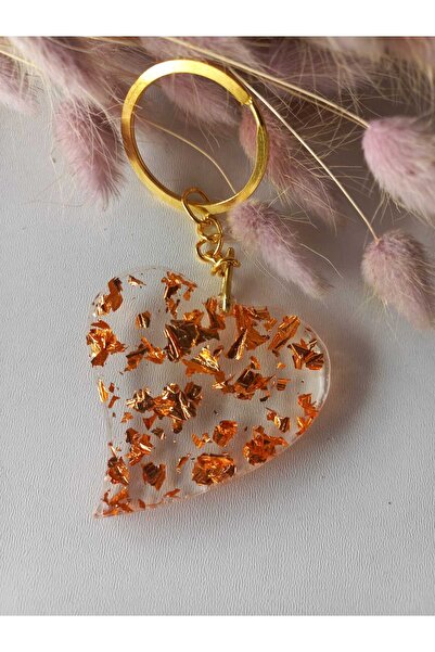 demirbasavm سلسلة مفاتيح مصنوعة يدويًا على شكل قلب إيبوكسي