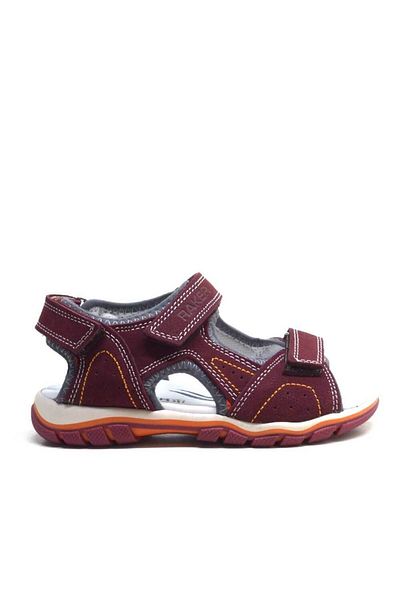Rakerplus Genuine Leather Claret Red Velcro Boys' Sandals