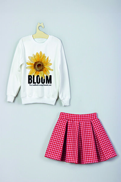 MYADA Karirano Sa deznom Set majice i suknje sa hodajućim dizajnom - 22729