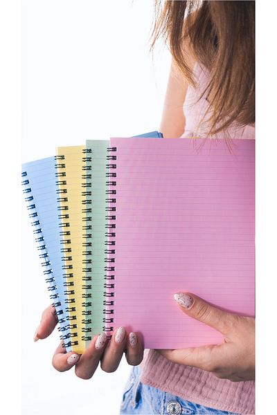 Dream Notes A5 Spiral School Notebook 50 Sheets 100 Pages Set of 4 - Colored Notebook - Lined Notebook