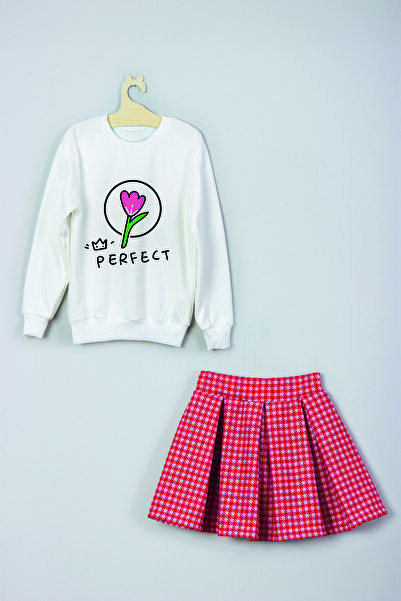 MYADA Cvetna Štampano majica Karirano Karirano set suknje